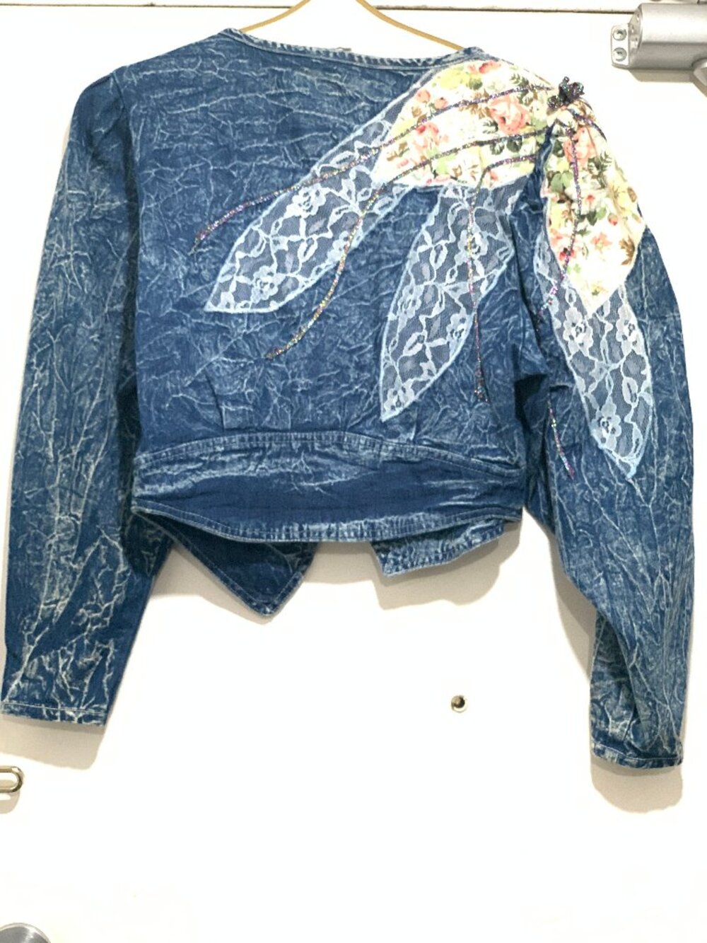 VINTAGE CARRELI CROPPED ACID WASH DENIM JACKETS SIZE S - Picture 4 of 10